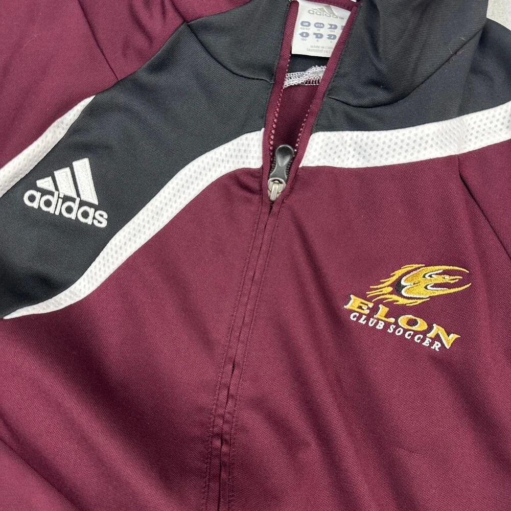 Elon Phoenix Jacket Men Medium Maroon Adidas 1/4 Zip Club Soccer Pullover NCAA M